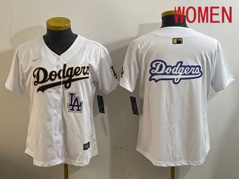 Women Los Angeles Dodgers Blank White Game 2024 Nike MLB Jersey style 12056